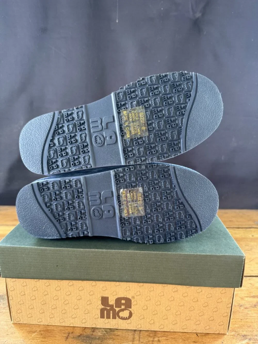 Lomo Navy Suede Button Whipstitched Ankle Boots New in Box Size 8 - Picture 5 of 5